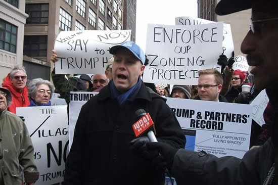Andrew Berman leads protest of Trump condo-hotel