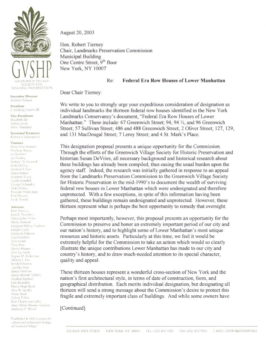 Tierney Letter